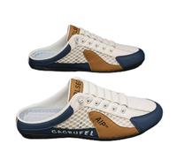 Befoore Mens Casual Slippers Summer Breathable Mesh Sandals, Lightweight Backless Sneakers Slip-on Low-Top Walking Mesh Shoes Outdoor Beach Shoes(Khaki,6.5 UK)