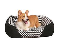 Befoore Pet Sofa Couch Dog Cat Sponge Sofa Bed Lounge Comfortable Luxury w/Cushion,Grid Graphic Design Squre Pet Bed(Black,50 * 40 * 13)