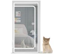 Befoore Zipper Screen Door, Reinforced Cat Screen Door Fits Door Size 70cm X 200cm Heavy Duty Pets Proof Screen Door With Zipper Prevent Dogs Cats Running Out From Home(85x200cm)