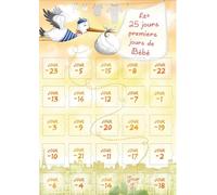 Before & After Birth Calendar - 25 Days of Tips, Tricks & Challenges - A3 Size Giant Cards - Cardboard Easel Included - Hand Illustrations - Yellow Mum To Be Gift Idea