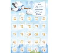 Before & After Birth Calendar | 25 Days of Tips, Tricks & Challenges | A3 Size Giant Cards | Cardboard Easel Included | Hand Illustrations | Mummy To Be Gift Idea | Blue