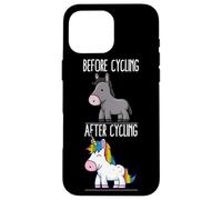 Before After Cycling Unicorn Bicycle Mountain Biking Cyclist Case for iPhone 16 Pro Max