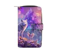 Before Castle Wolf Fox Fashion Wallet Credit Card Holder Slim Coin Pocket Purse Handheld Phone Bags for Women Men 8×4.5×1.5 Inches