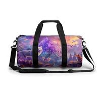 Before Castle Wolf Fox Funny Large Gym Bag Novelty Lightweight Sports Duffel Bags Travel Tote Luggage Handbags 17.5 * 9 * 9 Inches