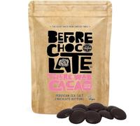 Before Chocolate - Vegan 70% Dark Chocolate & Pink Sea Salt Buttons 100g - Dairy, Gluten, Nut & SOYA Free. Great for Snacking, Sharing or Gifting.