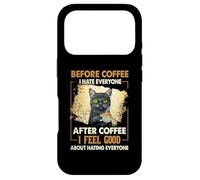 Before Coffee I Hate Everyone After Coffee Black Cat Drink Case for iPhone 17 Pro