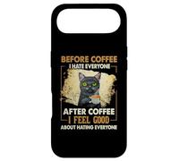 Before Coffee I Hate Everyone After Coffee Black Cat Drink Case for iPhone Air