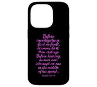 Before Investigating Scripture Sirach 11 7 9 Bible Verse God Case for iPhone 14 Pro