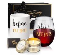 Before Patients, After Patients 11 oz Coffee Mug and 18 oz Stemless Wine Glass Set Gifts Idea for Nurses, Doctors, Hygienists, Physician, Dentists Unique Birthday Graduation Gifts Idea