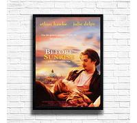 Before Sunrise, 90s Movie Print Vintage Nostalgic Film Poster, A4 and A3 Size Frame Options,Great Home, Pub, Café, Bar Decoration Wall Art Print, House gift for movie lovers (A3 Framed (Black))