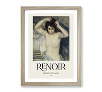 Before The Bath By Pierre Auguste Renoir Exhibition Museum Painting Framed Wall Art Print, Ready to Hang Picture for Living Room Bedroom Home Office Décor, Oak A4 (34 x 25 cm)