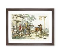 Before The Hunt By Henry Alken Vintage Framed Print | A2 Walnut Framed Wall Art | Ready to Hang | Classic Nature Picture | Living Room Bedroom Lounge Office