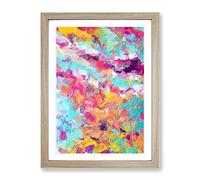 Before The Mist Abstract Framed Wall Art Print A2 Oak