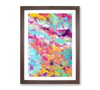 Before The Mist Abstract Framed Wall Art Print A2 Walnut