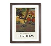 Before The Performance By Edgar Degas Exhibition Museum Painting Framed Print | A2 Walnut Framed Wall Art | Ready to Hang | Modern Historical Picture | Living Room Bedroom Lounge Office