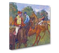 Before The Race by Edgar Degas Canvas Print | Gallery Wrapped 30mm Frame Wall Art | 14x14 inches | Ready to Hang | Modern Picture | Living Room Bedroom Lounge Office
