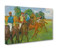 Before The Race By Edgar Degas Canvas Print | Gallery Wrapped 30mm Frame Wall Art | 30x20 inches | Ready to Hang | Impressionist Picture | Living Room Bedroom Lounge Office