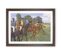 Before The Race By Edgar Degas Classic Painting Framed Print | A2 Walnut Framed Wall Art | Ready to Hang | Classic Historical Picture | Living Room Bedroom Lounge Office