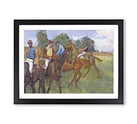 Before The Race By Edgar Degas Classic Painting Framed Print | A4 Black Framed Wall Art | Ready to Hang | Classic Historical Picture | Living Room Bedroom Lounge Office