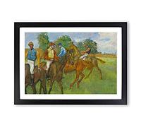 Before The Race by Edgar Degas Framed Print | A2 Black Framed Wall Art | Ready to Hang | Modern Nature Picture | Living Room Bedroom Lounge Office