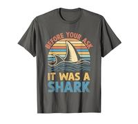 Before You Ask It was A Shark Amputation Surgery Amputee T-Shirt, Men, Asphalt Grey, 6X-Large