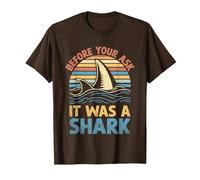 Before You Ask It was A Shark Amputation Surgery Amputee T-Shirt, Men, Brown, Small