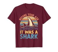 Before You Ask It was A Shark Amputation Surgery Amputee T-Shirt, Men, Burgundy, X-Large