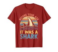 Before You Ask It was A Shark Amputation Surgery Amputee T-Shirt, Men, Cranberry Red, 3X-Large