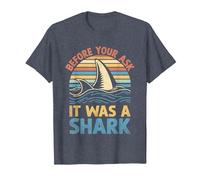 Before You Ask It was A Shark Amputation Surgery Amputee T-Shirt, Men, Heather Blue, X-Large