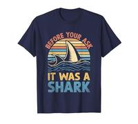 Before You Ask It was A Shark Amputation Surgery Amputee T-Shirt, Men, Navy Blue, Medium