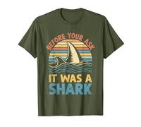 Before You Ask It was A Shark Amputation Surgery Amputee T-Shirt, Men, Olive Green, 3X-Large