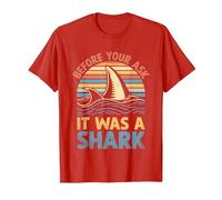 Before You Ask It was A Shark Amputation Surgery Amputee T-Shirt, Men, Red, Medium