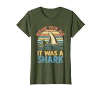 Before You Ask It was A Shark Amputation Surgery Amputee T-Shirt, Women, Olive Green, Small