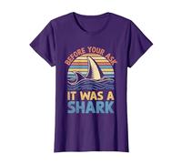 Before You Ask It was A Shark Amputation Surgery Amputee T-Shirt, Women, Purple, X-Large