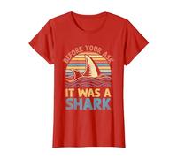 Before You Ask It was A Shark Amputation Surgery Amputee T-Shirt, Women, Red, Small