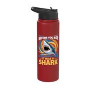 Before You Ask It was A Shark One Leg Prosthetic User Stainless Steel Insulated Water Bottle