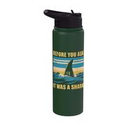 Before You Ask It was A Shark One Leg Prosthetic User Stainless Steel Insulated Water Bottle