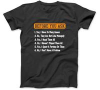 Before You Ask Yes, I Have So Many Games Funny Board Game Shirt 100% Cotton Letter Graphic Print T Shirts for Men Women Black (XL,Black)