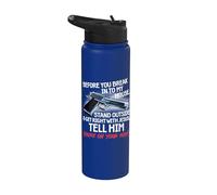 Before You Break Into My House Stand Outside - 2nd Amendment Stainless Steel Insulated Water Bottle