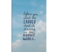 Before you climb the ladder , check its leaning on the right wall.: "Thoughts, Dreams, and Ideas"....