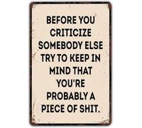 Before You Judge Another Person Retro Tin Sign for Kitchen 8 X 12 in
