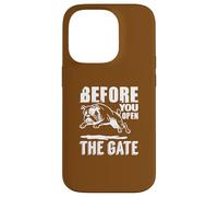 Before You Open The Gate Bulldog Warning Funny Case for iPhone 14 Pro