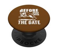Before You Open The Gate Bulldog Warning Funny PopSockets Adhesive PopGrip