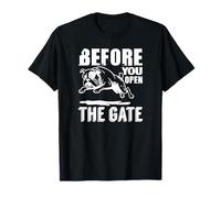 Before You Open The Gate Bulldog Warning Funny T-Shirt