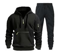 Before You Oversized Fruit of The Loom Hoodie - Men's Velour Tracksuit Full Set - Schwarz Jeans Herren
