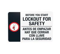 Before You Start Lockout For Safety Metal Warning Sign with Easy Install for Indoor Outdoor Security, Business Office Home Garden Street Decor 30 x 20 cm