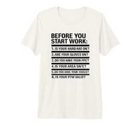 Before You Start Work Safety Checklist | Campaign Gift Idea Premium T-Shirt