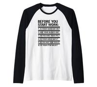 Before You Start Work Safety Checklist | Campaign Gift Idea Raglan Baseball Tee