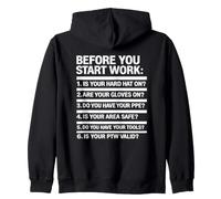 Before You Start Work Safety Checklist | Campaign Gift Idea Zip Hoodie