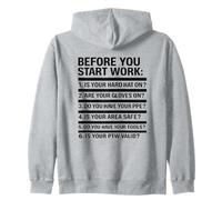 Before You Start Work Safety Checklist | Campaign Gift Idea Zip Hoodie